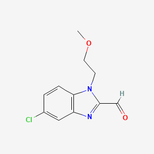 molecular formula C11H11ClN2O2 B7951651 5-Chloro-1-(2-methoxyethyl)-1H-benzo[d]imidazole-2-carbaldehyde 