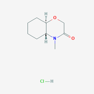 molecular formula C9H16ClNO2 B7951697 trans-Hexahydro-4-methyl-2H-1,4-benzoxazin-3(4H)-one HCl 