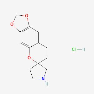 molecular formula C13H14ClNO3 B7951698 Spiro[[1,3]dioxolo[4,5-g]chromene-6,3'-pyrrolidine];hydrochloride 