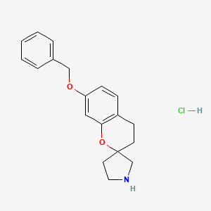 molecular formula C19H22ClNO2 B7951699 7-Phenylmethoxyspiro[3,4-dihydrochromene-2,3'-pyrrolidine];hydrochloride 
