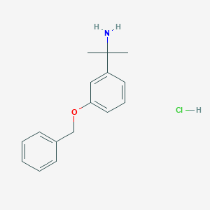 molecular formula C16H20ClNO B7951768 2-(3-Phenylmethoxyphenyl)propan-2-amine;hydrochloride 