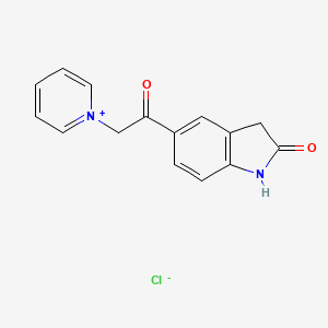 molecular formula C15H13ClN2O2 B7951789 5-(2-Pyridin-1-ium-1-ylacetyl)-1,3-dihydroindol-2-one;chloride 