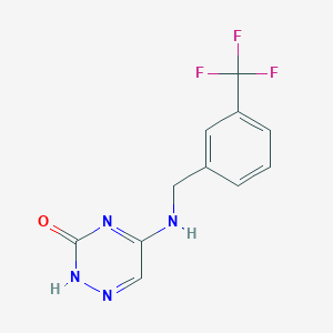 molecular formula C11H9F3N4O B7951809 5-[[3-(trifluoromethyl)phenyl]methylamino]-2H-1,2,4-triazin-3-one 