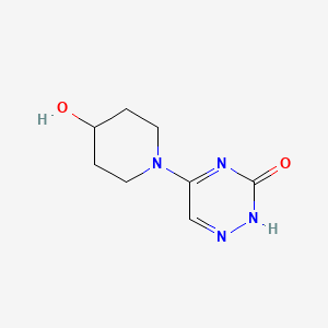 molecular formula C8H12N4O2 B7951815 5-(4-Hydroxypiperidin-1-yl)-2,3-dihydro-1,2,4-triazin-3-one 