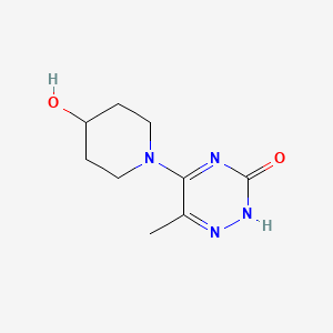 molecular formula C9H14N4O2 B7951817 5-(4-Hydroxypiperidin-1-yl)-6-methyl-2,3-dihydro-1,2,4-triazin-3-one 