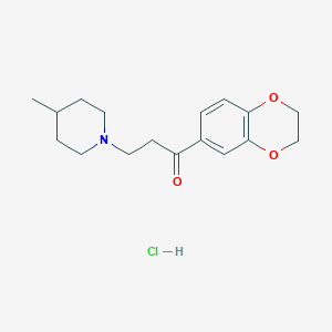 molecular formula C17H24ClNO3 B7951857 1-(2,3-Dihydro-1,4-benzodioxin-6-yl)-3-(4-methylpiperidin-1-yl)propan-1-one;hydrochloride 