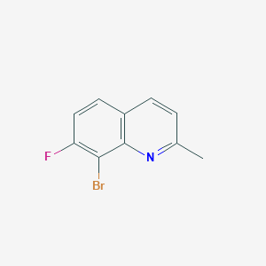 molecular formula C10H7BrFN B7951890 8-Bromo-7-fluoro-2-methylquinoline 