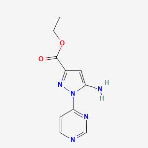 molecular formula C10H11N5O2 B7951937 Ethyl 5-amino-1-pyrimidin-4-yl-pyrazole-3-carboxylate 