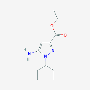 molecular formula C11H19N3O2 B7951941 Ethyl 5-amino-1-(1-ethylpropyl)pyrazole-3-carboxylate 