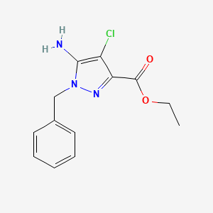 molecular formula C13H14ClN3O2 B7951958 Ethyl 5-amino-1-benzyl-4-chloropyrazole-3-carboxylate 