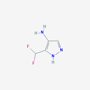 molecular formula C4H5F2N3 B7952010 3-(Difluoromethyl)-1H-pyrazol-4-amine 