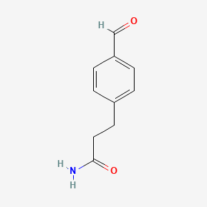 molecular formula C10H11NO2 B7952034 3-(4-Formylphenyl)propanamide 