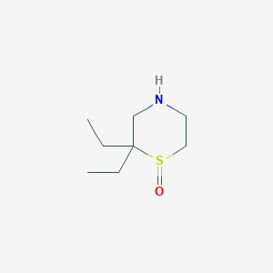 molecular formula C8H17NOS B7952159 2,2-Diethyl-1lambda4-thiomorpholin-1-one 