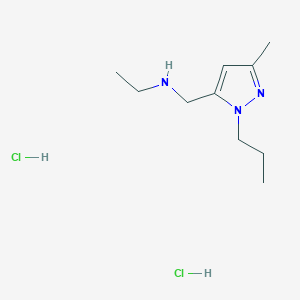 molecular formula C10H21Cl2N3 B7952176 N-[(3-Methyl-1-propyl-1H-pyrazol-5-yl)methyl]ethanamine dihydrochloride 