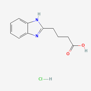 molecular formula C11H13ClN2O2 B7952190 1H-Benzimidazole-2-butanoic acid, monohydrochloride 