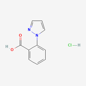 molecular formula C10H9ClN2O2 B7952198 2-(1H-Pyrazol-1-yl)benzoic acid hydrochloride 