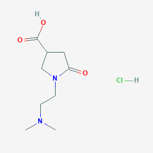 molecular formula C9H17ClN2O3 B7952206 3-Pyrrolidinecarboxylic acid, 1-[2-(dimethylamino)ethyl]-5-oxo-, monohydrochloride 