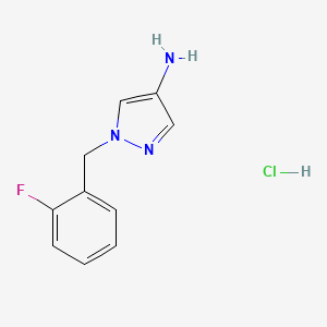 molecular formula C10H11ClFN3 B7952216 1-(2-Fluorobenzyl)-1H-pyrazol-4-amine HCl 