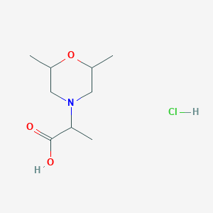 molecular formula C9H18ClNO3 B7952219 2-(2,6-Dimethylmorpholin-4-yl)propanoic acid hydrochloride 