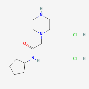 molecular formula C11H23Cl2N3O B7952237 N-Cyclopentyl-2-(piperazin-1-yl)acetamide dihydrochloride 