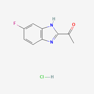 molecular formula C9H8ClFN2O B7952244 ethanone, 1-(6-fluoro-1H-benzimidazol-2-yl)-, monohydrochloride 
