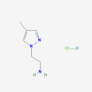 molecular formula C6H12ClN3 B7952246 [2-(4-Methyl-1H-pyrazol-1-yl)ethyl]amine hydrochloride 