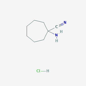 molecular formula C8H15ClN2 B7952250 1-Aminocycloheptanecarbonitrile hydrochloride 