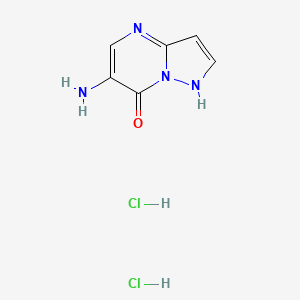 molecular formula C6H8Cl2N4O B7952251 6-Aminopyrazolo[1,5-a]pyrimidin-7(1h)-one dihydrochloride 