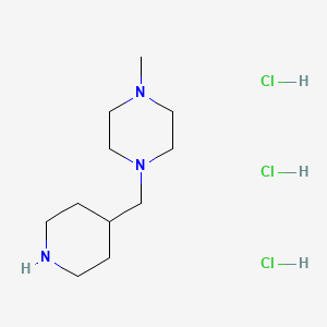 molecular formula C11H26Cl3N3 B7952252 1-Methyl-4-(piperidin-4-ylmethyl)piperazine trihydrochloride 