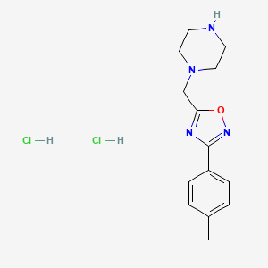 molecular formula C14H20Cl2N4O B7952280 1-{[3-(4-Methylphenyl)-1,2,4-oxadiazol-5-yl]methyl}piperazine dihydrochloride 