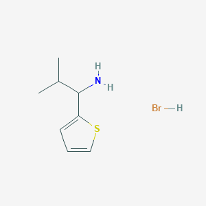 molecular formula C8H14BrNS B7952286 2-Thiophenemethanamine, alpha-(1-methylethyl)-, hydrobromide 