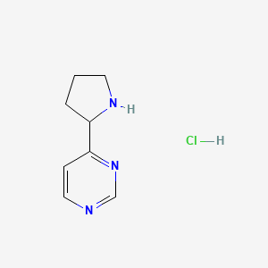molecular formula C8H12ClN3 B7952305 4-Pyrrolidin-2-ylpyrimidine;hydrochloride 