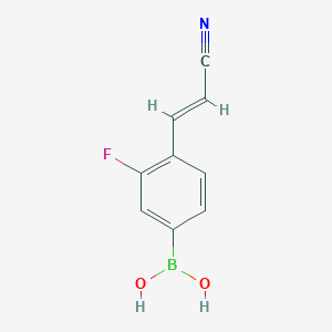 molecular formula C9H7BFNO2 B7952361 {4-[(1E)-2-Cyanoeth-1-en-1-yl]-3-fluorophenyl}boronic acid 
