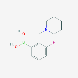 molecular formula C12H17BFNO2 B7952392 [3-Fluoro-2-(piperidin-1-ylmethyl)phenyl]boronic acid 