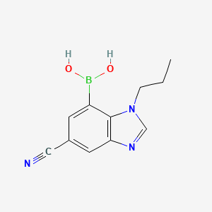 molecular formula C11H12BN3O2 B7952407 (6-Cyano-3-propyl-1,3-benzodiazol-4-yl)boronic acid 