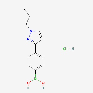 molecular formula C12H16BClN2O2 B7952440 [4-(1-Propylpyrazol-3-yl)phenyl]boronic acid hydrochloride 