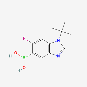 molecular formula C11H14BFN2O2 B7952464 (1-tert-Butyl-6-fluoro-1,3-benzodiazol-5-yl)boronic acid 