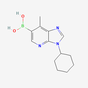 molecular formula C13H18BN3O2 B7952480 {3-Cyclohexyl-7-methylimidazo[4,5-b]pyridin-6-yl}boronic acid 