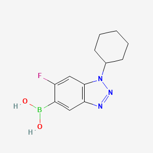 molecular formula C12H15BFN3O2 B7952488 (1-Cyclohexyl-6-fluoro-1,2,3-benzotriazol-5-yl)boronic acid 