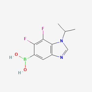 molecular formula C10H11BF2N2O2 B7952490 (6,7-Difluoro-1-isopropyl-1,3-benzodiazol-5-yl)boronic acid 