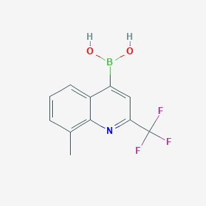 molecular formula C11H9BF3NO2 B7952512 [8-Methyl-2-(trifluoromethyl)quinolin-4-yl]boronic acid 
