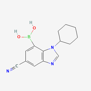 molecular formula C14H16BN3O2 B7952537 (6-Cyano-3-cyclohexyl-1,3-benzodiazol-4-yl)boronic acid 