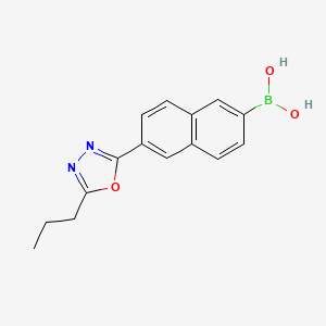 molecular formula C15H15BN2O3 B7952543 [6-(5-Propyl-1,3,4-oxadiazol-2-yl)naphthalen-2-yl]boronic acid 