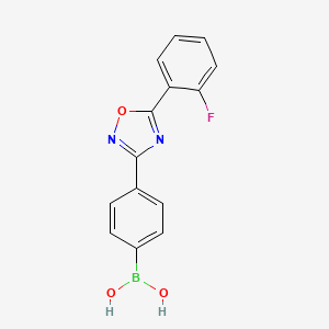 molecular formula C14H10BFN2O3 B7952551 {4-[5-(2-Fluorophenyl)-1,2,4-oxadiazol-3-yl]phenyl}boronic acid 
