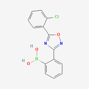 molecular formula C14H10BClN2O3 B7952573 {2-[5-(2-Chlorophenyl)-1,2,4-oxadiazol-3-yl]phenyl}boronic acid 