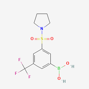 molecular formula C11H13BF3NO4S B7952575 [3-(Pyrrolidine-1-sulfonyl)-5-(trifluoromethyl)phenyl]boronic acid 