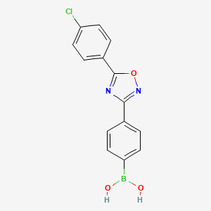 molecular formula C14H10BClN2O3 B7952577 {4-[5-(4-Chlorophenyl)-1,2,4-oxadiazol-3-yl]phenyl}boronic acid 