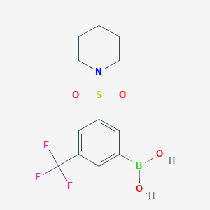 molecular formula C12H15BF3NO4S B7952581 [3-(Piperidine-1-sulfonyl)-5-(trifluoromethyl)phenyl]boronic acid 