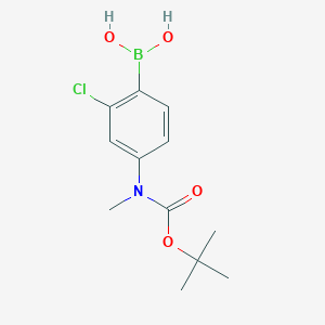 molecular formula C12H17BClNO4 B7952589 4-(N-BOC-N-methylamino)-2-chlorophenylboronic acid 