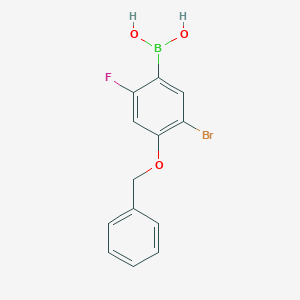 molecular formula C13H11BBrFO3 B7952597 4-(Benzyloxy)-5-bromo-2-fluorophenylboronic acid 